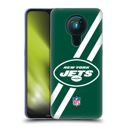 NFL New York Jets Logo Stripes Soft Gel Case for Nokia 5.3