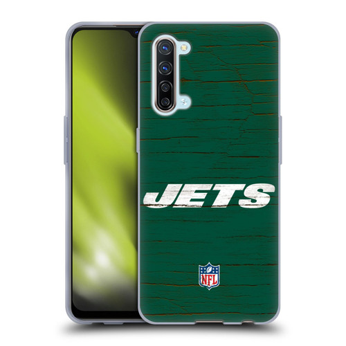 NFL New York Jets Logo Distressed Look Soft Gel Case for OPPO Find X2 Lite 5G