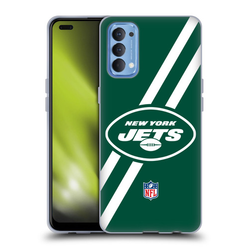 NFL New York Jets Logo Stripes Soft Gel Case for OPPO Reno 4 5G