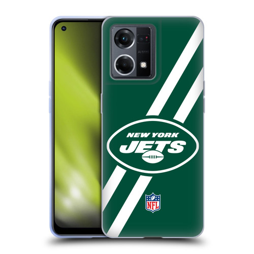NFL New York Jets Logo Stripes Soft Gel Case for OPPO Reno8 4G