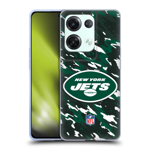 NFL New York Jets Logo Camou Soft Gel Case for OPPO Reno8 Pro