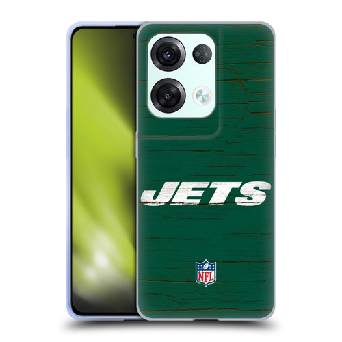 NFL New York Jets Logo Distressed Look Soft Gel Case for OPPO Reno8 Pro