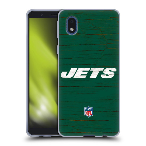 NFL New York Jets Logo Distressed Look Soft Gel Case for Samsung Galaxy A01 Core (2020)