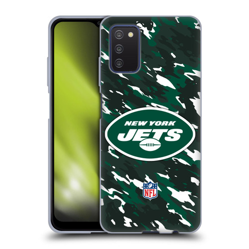 NFL New York Jets Logo Camou Soft Gel Case for Samsung Galaxy A03s (2021)
