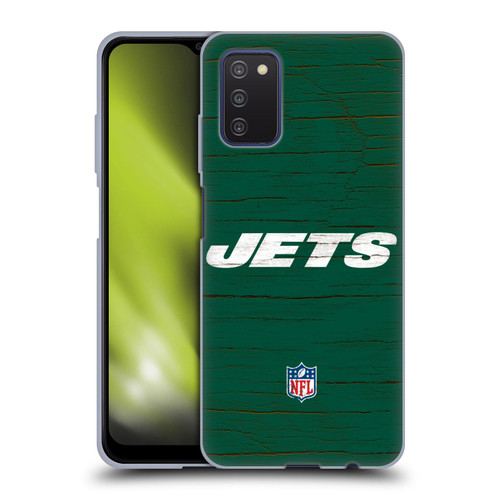 NFL New York Jets Logo Distressed Look Soft Gel Case for Samsung Galaxy A03s (2021)