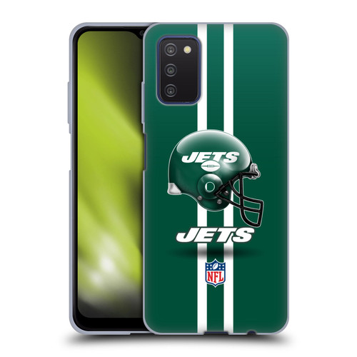 NFL New York Jets Logo Helmet Soft Gel Case for Samsung Galaxy A03s (2021)