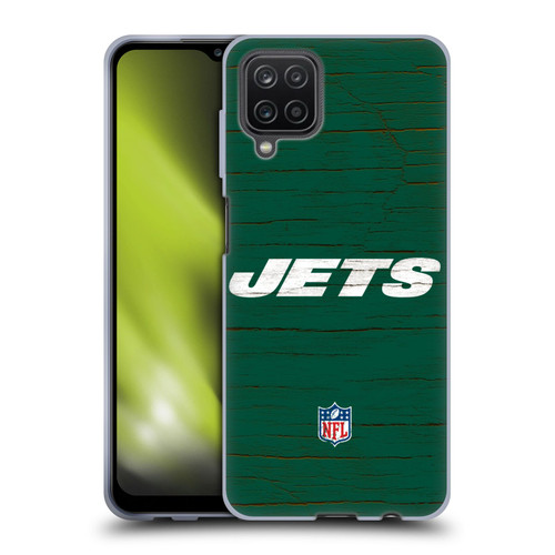 NFL New York Jets Logo Distressed Look Soft Gel Case for Samsung Galaxy A12 (2020)