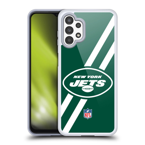 NFL New York Jets Logo Stripes Soft Gel Case for Samsung Galaxy A13 (2022)