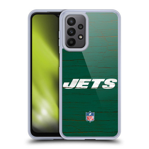 NFL New York Jets Logo Distressed Look Soft Gel Case for Samsung Galaxy A23 / 5G (2022)