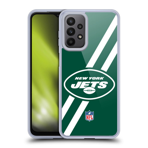 NFL New York Jets Logo Stripes Soft Gel Case for Samsung Galaxy A23 / 5G (2022)