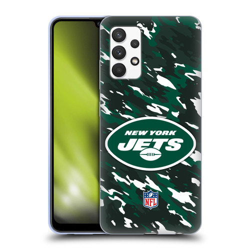 NFL New York Jets Logo Camou Soft Gel Case for Samsung Galaxy A32 (2021)