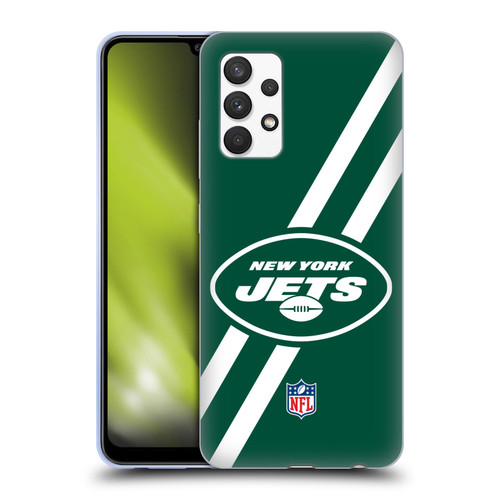 NFL New York Jets Logo Stripes Soft Gel Case for Samsung Galaxy A32 (2021)