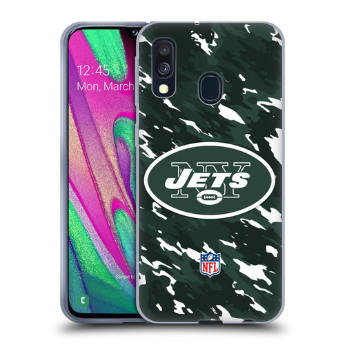 NFL New York Jets Logo Camou Soft Gel Case for Samsung Galaxy A40 (2019)