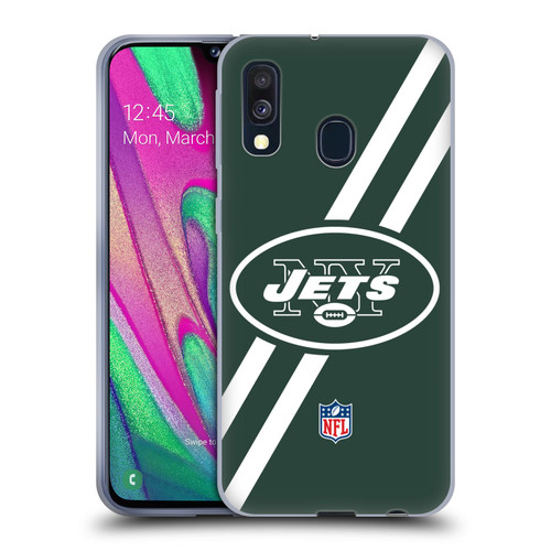 NFL New York Jets Logo Stripes Soft Gel Case for Samsung Galaxy A40 (2019)