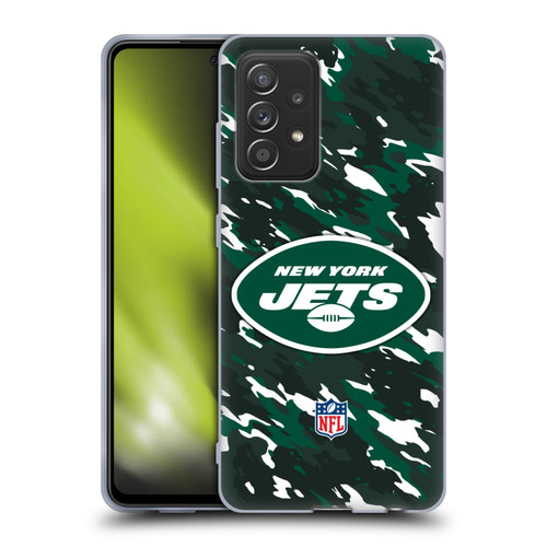 NFL New York Jets Logo Camou Soft Gel Case for Samsung Galaxy A52 / A52s / 5G (2021)