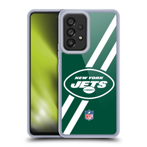 NFL New York Jets Logo Stripes Soft Gel Case for Samsung Galaxy A53 5G (2022)