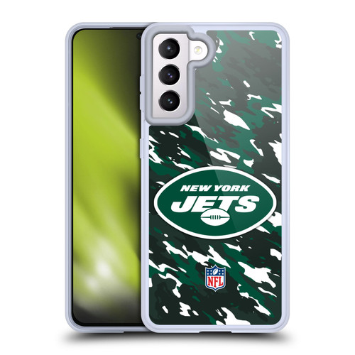 NFL New York Jets Logo Camou Soft Gel Case for Samsung Galaxy S21 5G