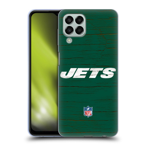 NFL New York Jets Logo Distressed Look Soft Gel Case for Samsung Galaxy M33 (2022)