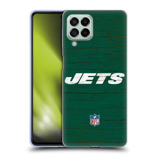 NFL New York Jets Logo Distressed Look Soft Gel Case for Samsung Galaxy M53 (2022)
