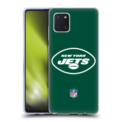 NFL New York Jets Logo Plain Soft Gel Case for Samsung Galaxy Note10 Lite