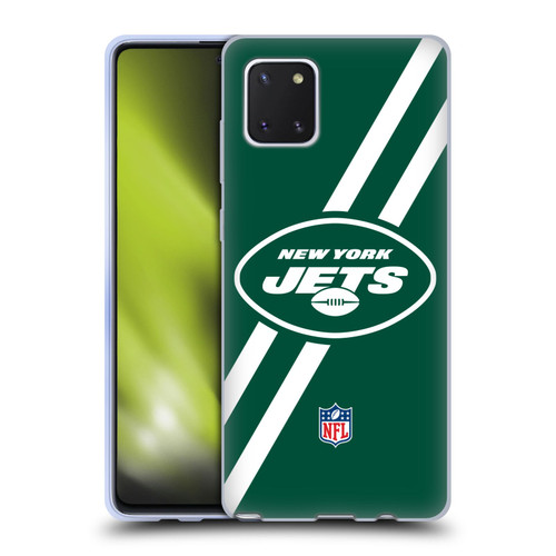 NFL New York Jets Logo Stripes Soft Gel Case for Samsung Galaxy Note10 Lite