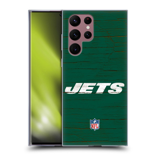 NFL New York Jets Logo Distressed Look Soft Gel Case for Samsung Galaxy S22 Ultra 5G