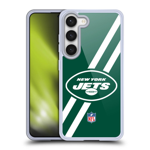 NFL New York Jets Logo Stripes Soft Gel Case for Samsung Galaxy S23 5G