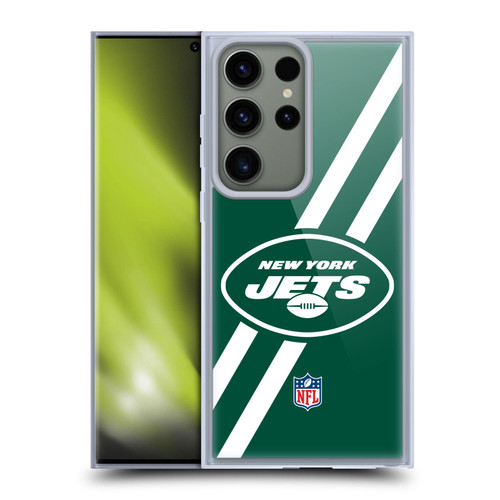 NFL New York Jets Logo Stripes Soft Gel Case for Samsung Galaxy S23 Ultra 5G
