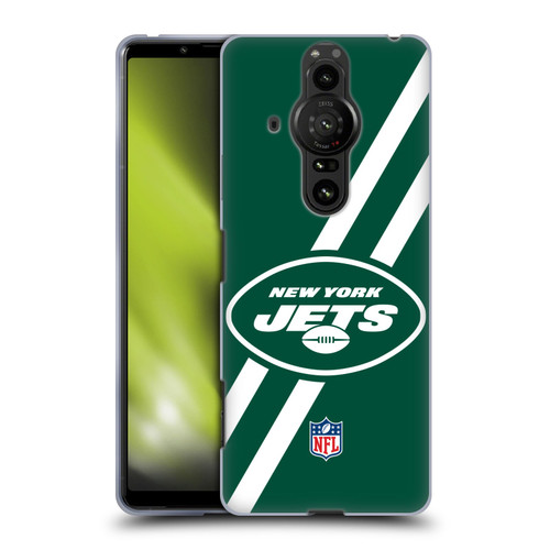 NFL New York Jets Logo Stripes Soft Gel Case for Sony Xperia Pro-I