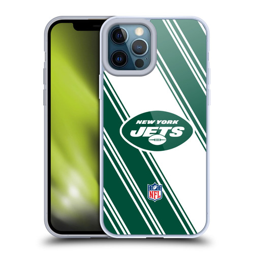 NFL New York Jets Artwork Stripes Soft Gel Case for Apple iPhone 12 Pro Max