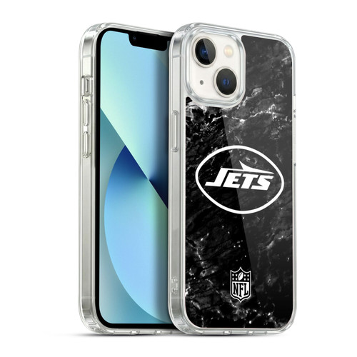NFL New York Jets Artwork Marble Soft Gel Case for Apple iPhone 13