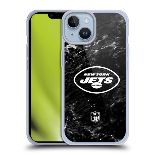 NFL New York Jets Artwork Marble Soft Gel Case for Apple iPhone 14
