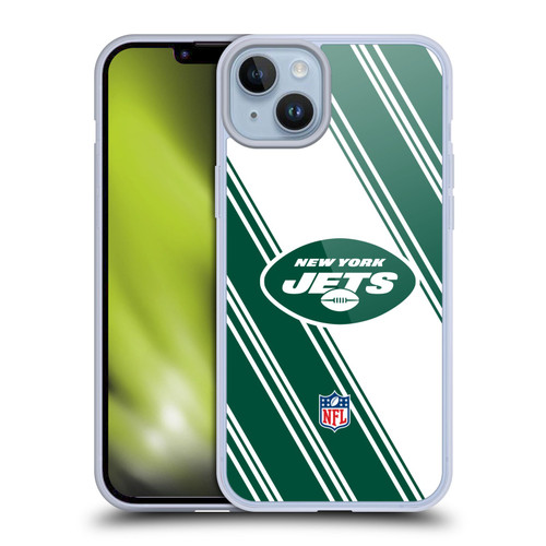 NFL New York Jets Artwork Stripes Soft Gel Case for Apple iPhone 14 Plus