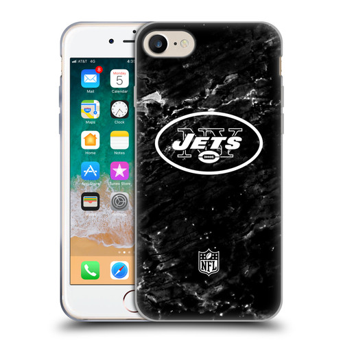 NFL New York Jets Artwork Marble Soft Gel Case for Apple iPhone 7 / 8 / SE 2020 & 2022
