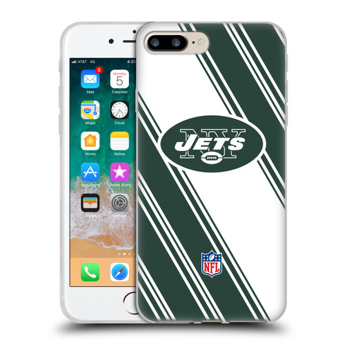 NFL New York Jets Artwork Stripes Soft Gel Case for Apple iPhone 7 Plus / iPhone 8 Plus