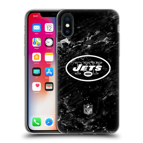 NFL New York Jets Artwork Marble Soft Gel Case for Apple iPhone X / iPhone XS