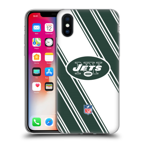 NFL New York Jets Artwork Stripes Soft Gel Case for Apple iPhone X / iPhone XS