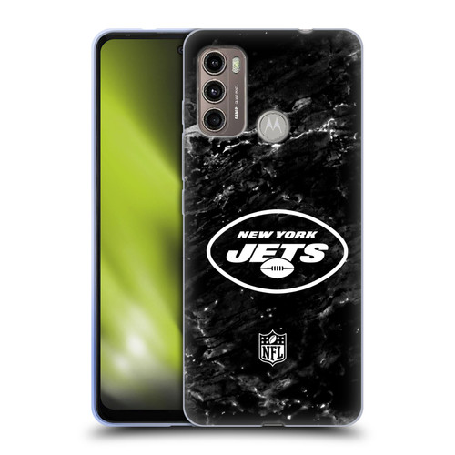 NFL New York Jets Artwork Marble Soft Gel Case for Motorola Moto G60 / Moto G40 Fusion
