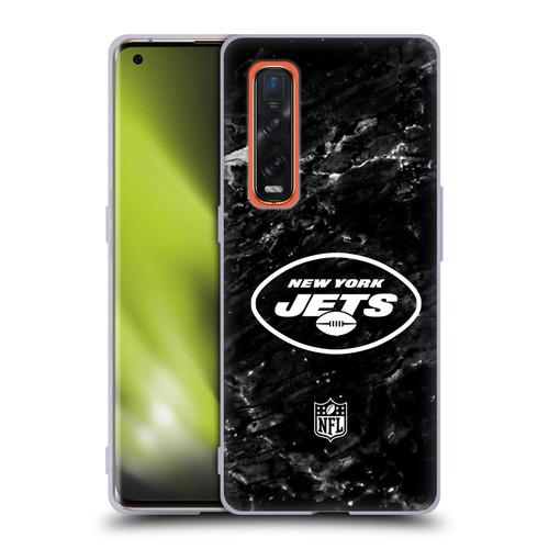 NFL New York Jets Artwork Marble Soft Gel Case for OPPO Find X2 Pro 5G