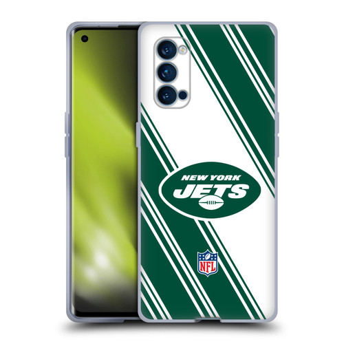 NFL New York Jets Artwork Stripes Soft Gel Case for OPPO Reno 4 Pro 5G