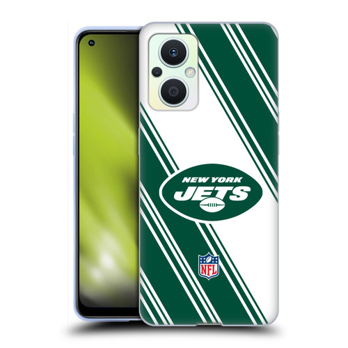 NFL New York Jets Artwork Stripes Soft Gel Case for OPPO Reno8 Lite