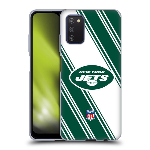 NFL New York Jets Artwork Stripes Soft Gel Case for Samsung Galaxy A03s (2021)