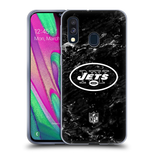 NFL New York Jets Artwork Marble Soft Gel Case for Samsung Galaxy A40 (2019)