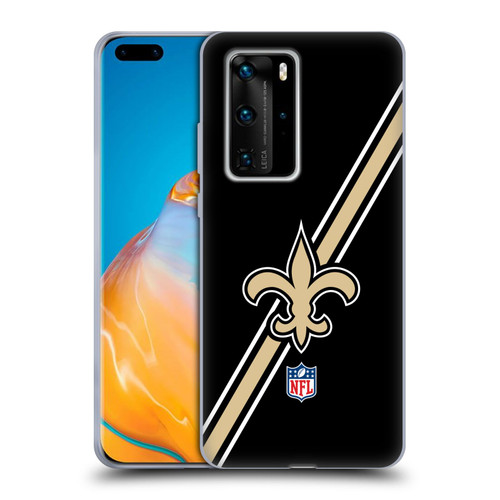 NFL New Orleans Saints Logo Stripes Soft Gel Case for Huawei P40 Pro / P40 Pro Plus 5G