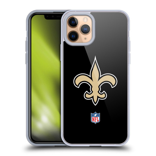 NFL New Orleans Saints Logo Plain Soft Gel Case for Apple iPhone 11 Pro