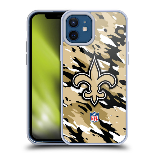 NFL New Orleans Saints Logo Camou Soft Gel Case for Apple iPhone 12 / iPhone 12 Pro