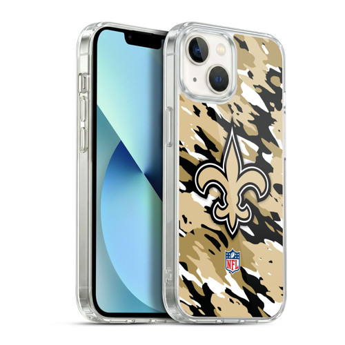 NFL New Orleans Saints Logo Camou Soft Gel Case for Apple iPhone 13