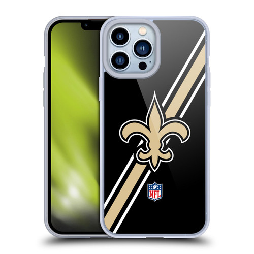 NFL New Orleans Saints Logo Stripes Soft Gel Case for Apple iPhone 13 Pro Max