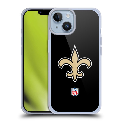 NFL New Orleans Saints Logo Plain Soft Gel Case for Apple iPhone 14
