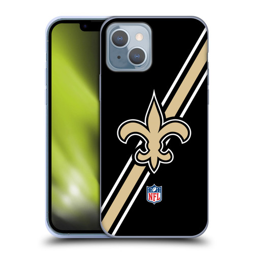 NFL New Orleans Saints Logo Stripes Soft Gel Case for Apple iPhone 14